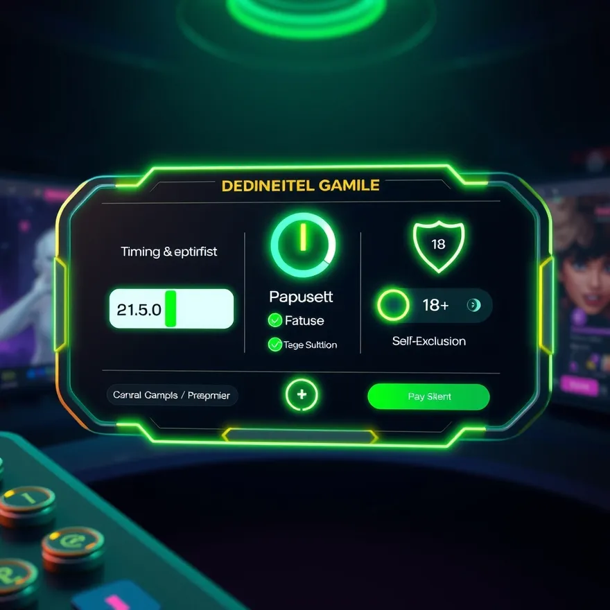 Painel de controle com limite de tempo, limite de deposito, pausa e botao de autoexclusao.